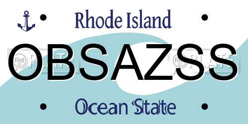 OBSAZSS Rhode Island License Plate