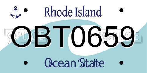 OBT0659 Rhode Island License Plate