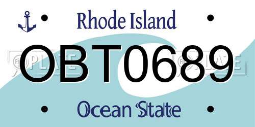 OBT0689 Rhode Island License Plate