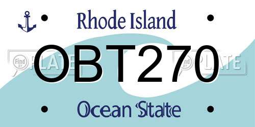 OBT270 Rhode Island License Plate