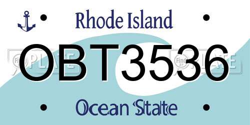 OBT3536 Rhode Island License Plate