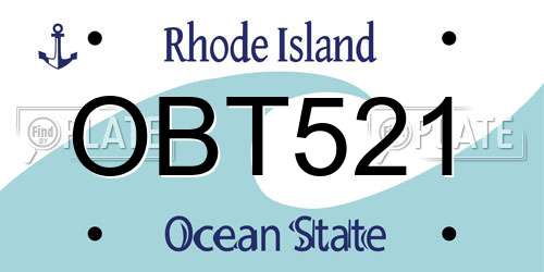 OBT521 Rhode Island License Plate