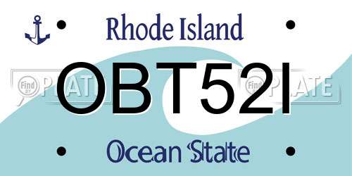 OBT52I Rhode Island License Plate
