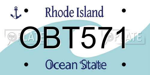 OBT571 Rhode Island License Plate