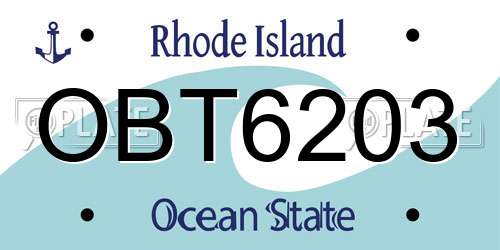 OBT6203 Rhode Island License Plate