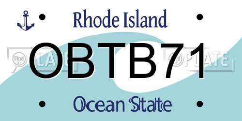 OBTB71 Rhode Island License Plate