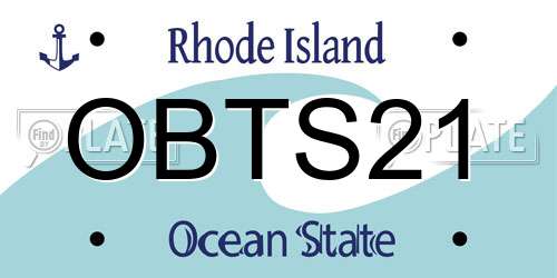 OBTS21 Rhode Island License Plate