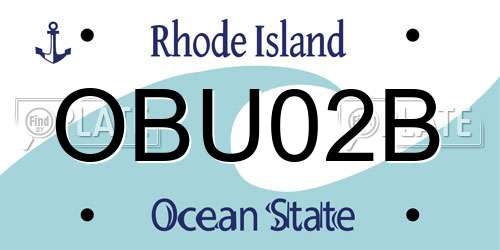 OBU02B Rhode Island License Plate