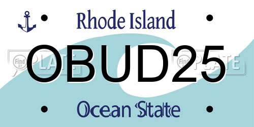 OBUD25 Rhode Island License Plate