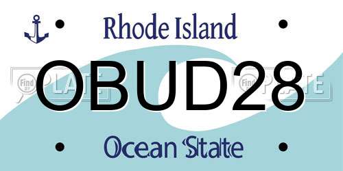 OBUD28 Rhode Island License Plate