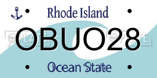 OBUO28 Rhode Island License Plate
