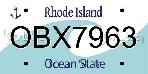 OBX7963 Rhode Island License Plate