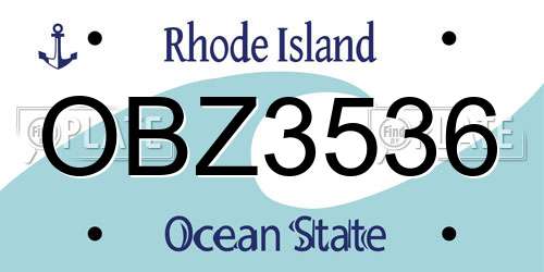 OBZ3536 Rhode Island License Plate