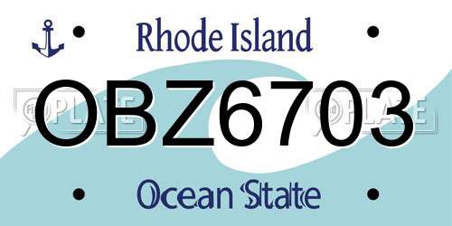 OBZ6703 Rhode Island License Plate