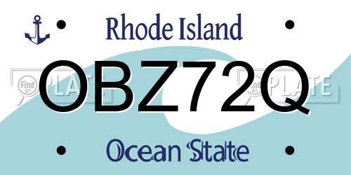 OBZ72Q Rhode Island License Plate