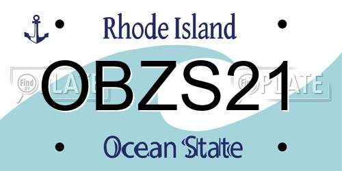 OBZS21 Rhode Island License Plate