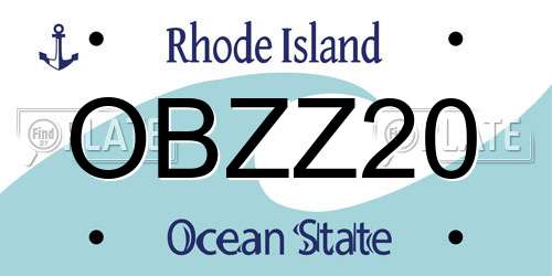 OBZZ20 Rhode Island License Plate