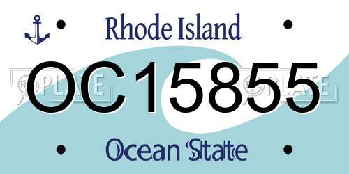 OC15855 Rhode Island License Plate