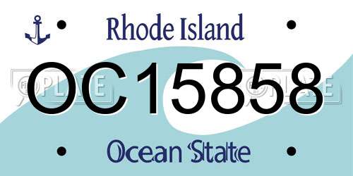 OC15858 Rhode Island License Plate