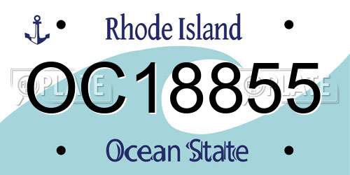 OC18855 Rhode Island License Plate