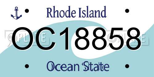OC18858 Rhode Island License Plate