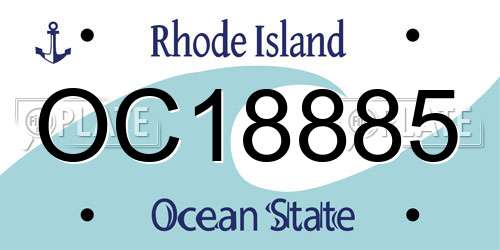 OC18885 Rhode Island License Plate