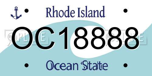 OC18888 Rhode Island License Plate