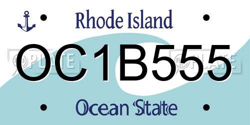 OC1B555 Rhode Island License Plate