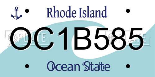 OC1B585 Rhode Island License Plate