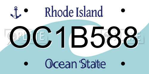OC1B588 Rhode Island License Plate