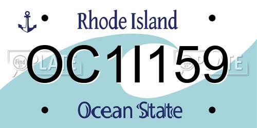 OC1I159 Rhode Island License Plate