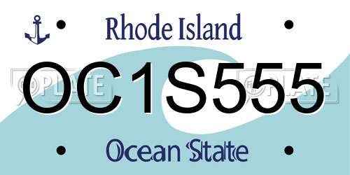 OC1S555 Rhode Island License Plate