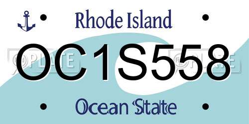 OC1S558 Rhode Island License Plate