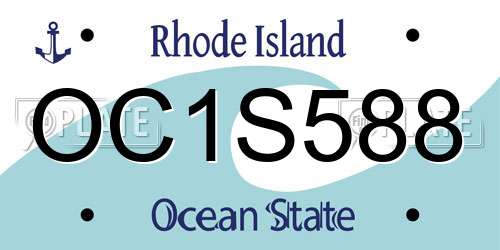OC1S588 Rhode Island License Plate