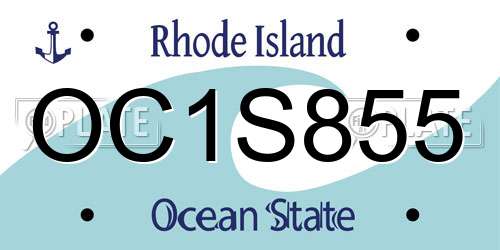 OC1S855 Rhode Island License Plate