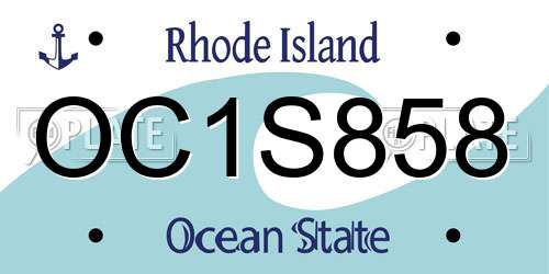 OC1S858 Rhode Island License Plate