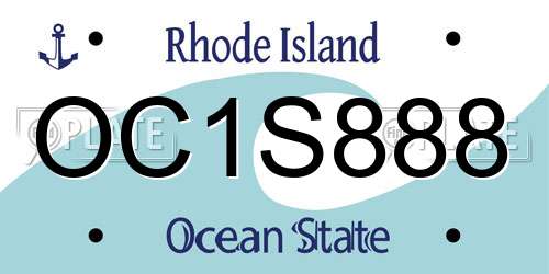 OC1S888 Rhode Island License Plate