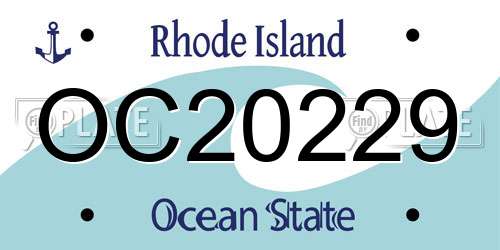 OC20229 Rhode Island License Plate