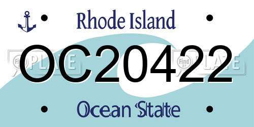 OC20422 Rhode Island License Plate