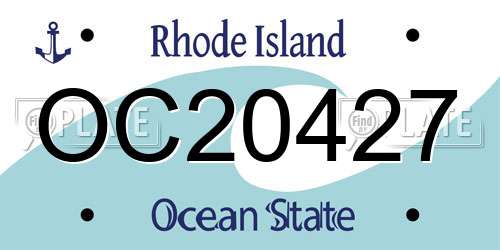 OC20427 Rhode Island License Plate