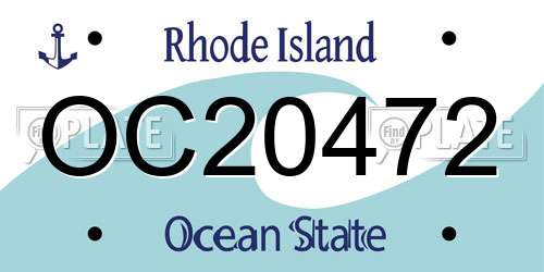 OC20472 Rhode Island License Plate