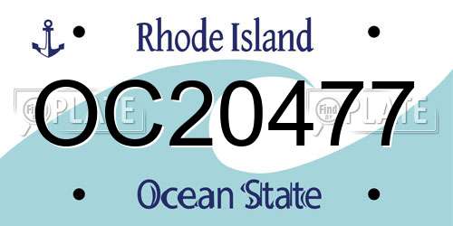 OC20477 Rhode Island License Plate