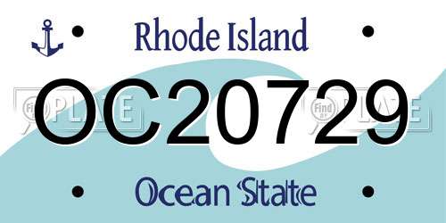 OC20729 Rhode Island License Plate