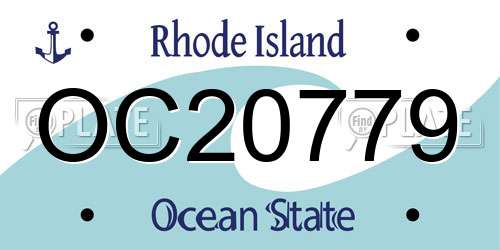 OC20779 Rhode Island License Plate