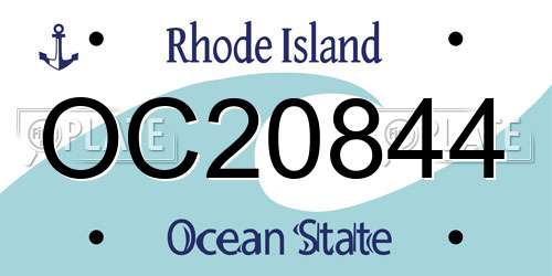 OC20844 Rhode Island License Plate