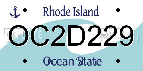 OC2D229 Rhode Island License Plate