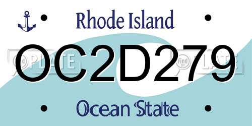 OC2D279 Rhode Island License Plate