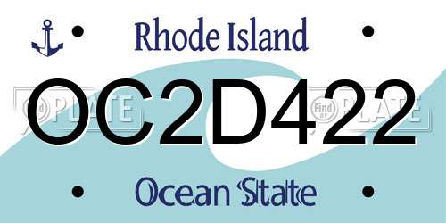 OC2D422 Rhode Island License Plate