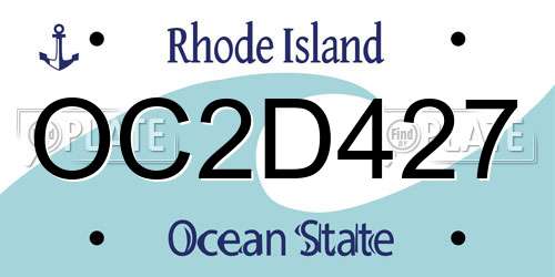 OC2D427 Rhode Island License Plate