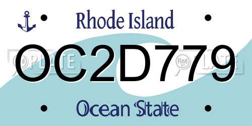 OC2D779 Rhode Island License Plate
